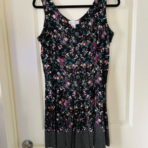 Vintage USA Express  Black Floral 90s Grunge Button Down Tie Back Romper 7/8 M